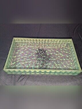 Handmade Iridescent Green Skeleton Trinket Tray